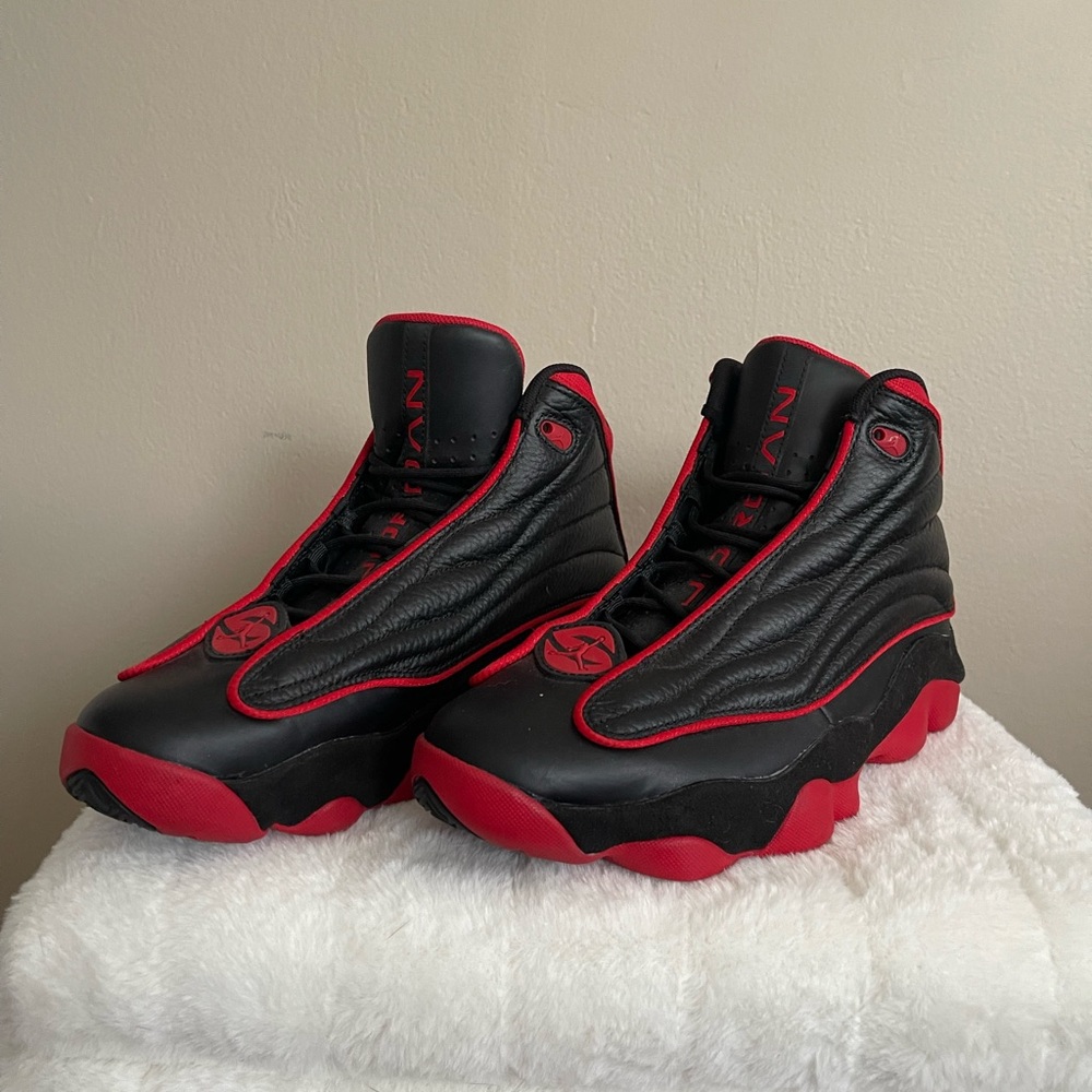 Jordan Black and Red Futuristic High-Top Sneakers